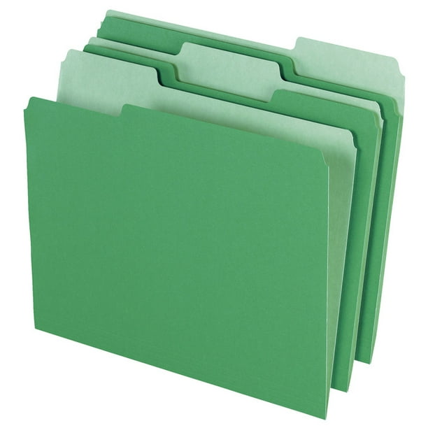 Top Tab Green/Light Green Letter 1/3 Cut Pendaflexamp;reg; Two-Tone File Folders 100/Box 